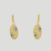 Dangle Earrings in Yellow Gold Filled with Enamel