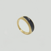 Ring in Yellow Gold Filled with Oval Black Enamel