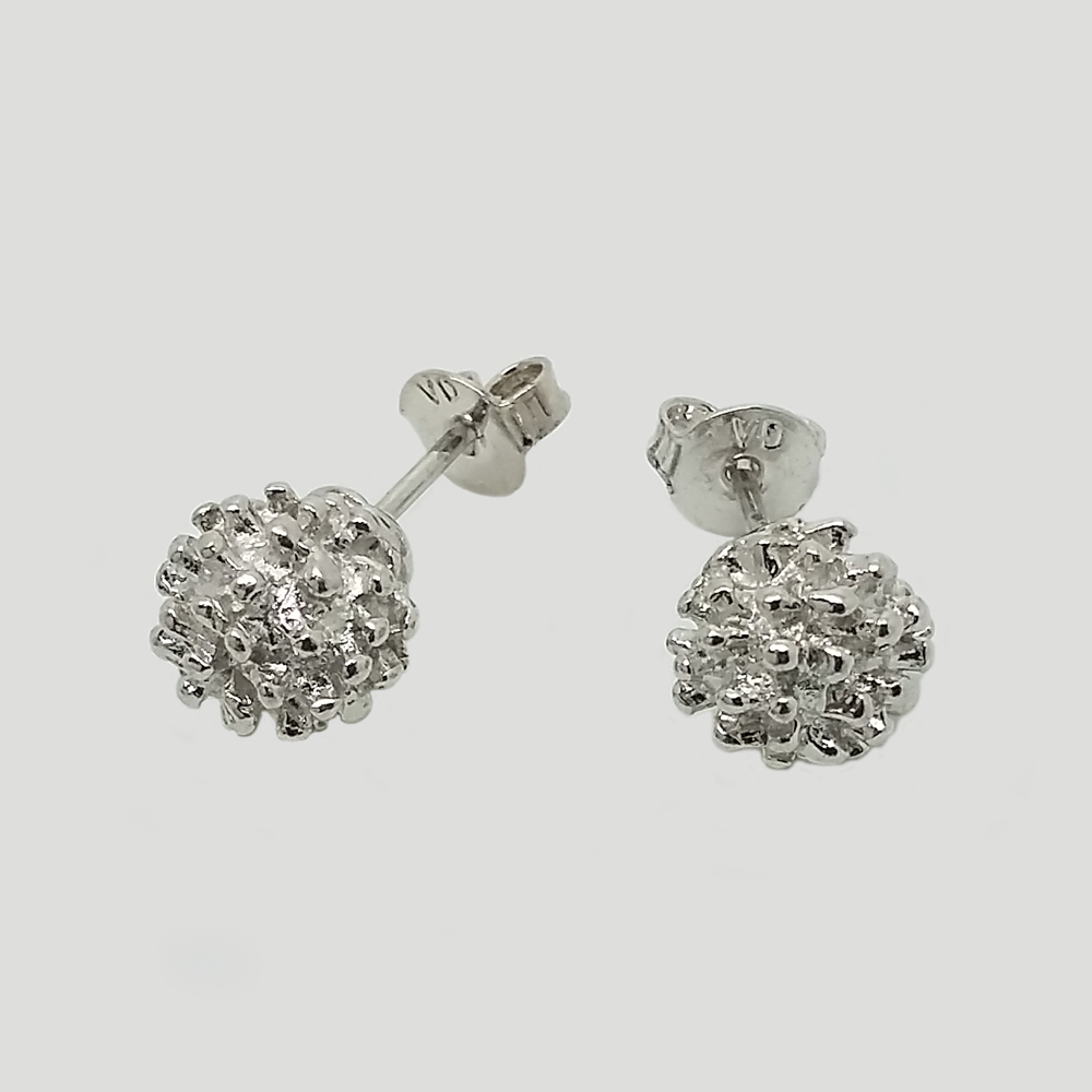 Shamballa Earrings in White Gold Filled
