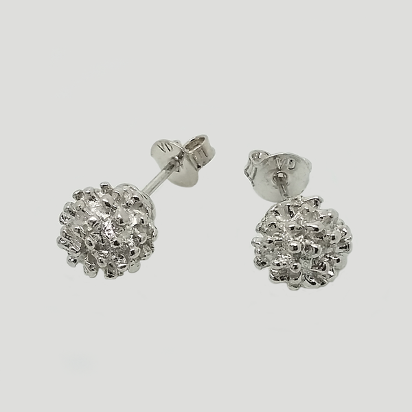 Shamballa Earrings in White Gold Filled