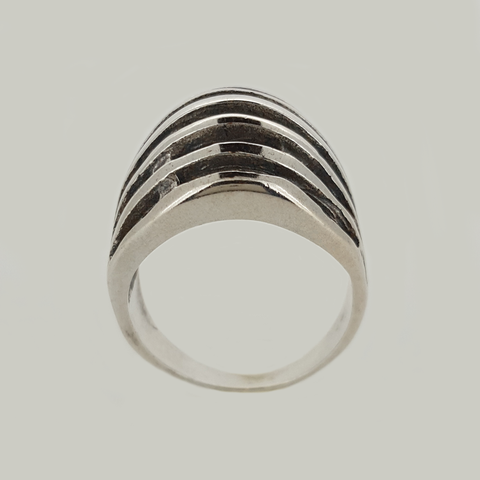Aged Silver Ring Openwork