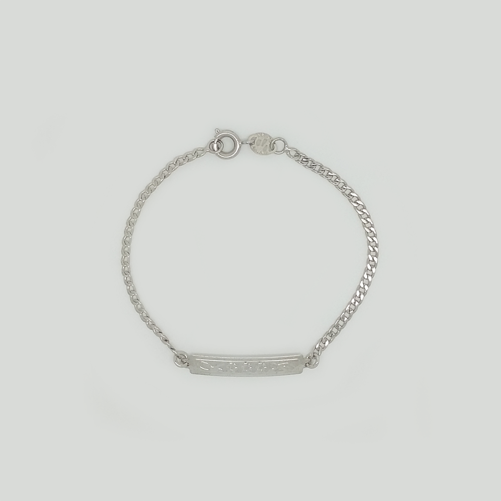Bracelet in White Gold Filled with Rectangle Plaque