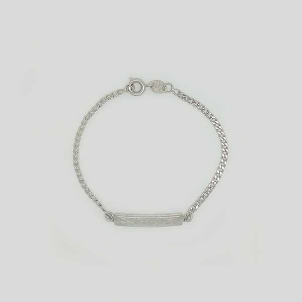 Bracelet in White Gold Filled with Rectangle Plaque