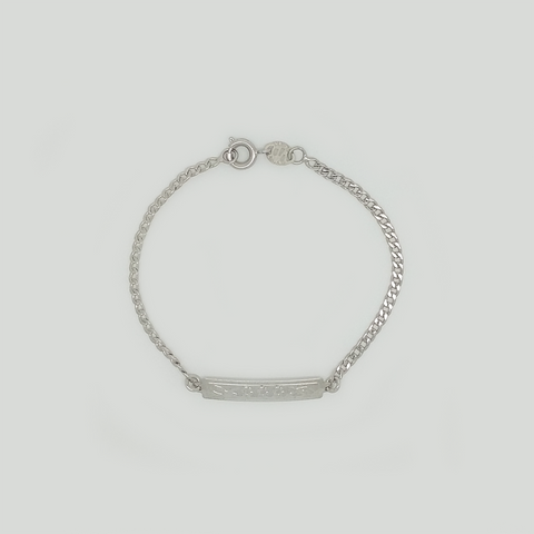 Bracelet in White Gold Filled with Rectangle Plaque