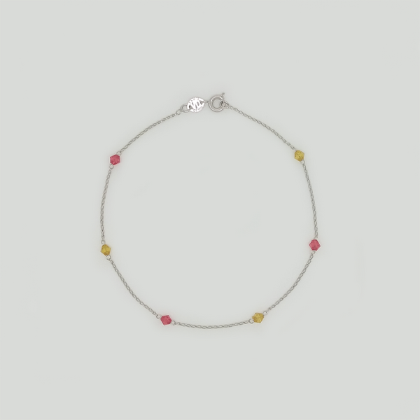 Bracelet in White Gold Filled with Beads
