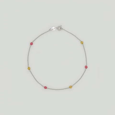 Bracelet in White Gold Filled with Beads