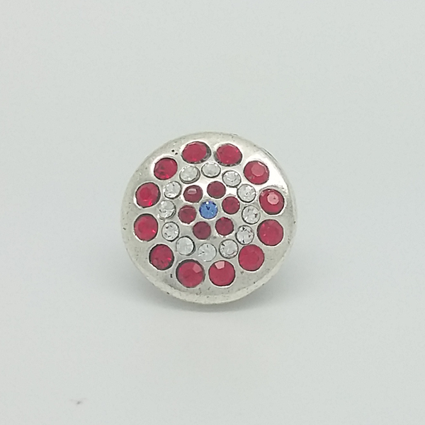 USA Pin in White Gold Filled wih Gemstones