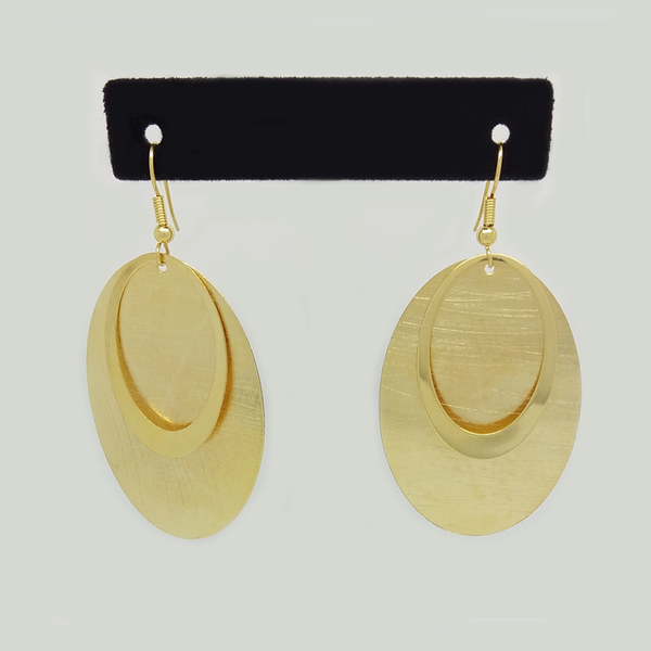 Ovals Dangle Earrings in Yellow Gold Filled