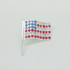 USA Flag Pin in Silver Filled with Gemstones