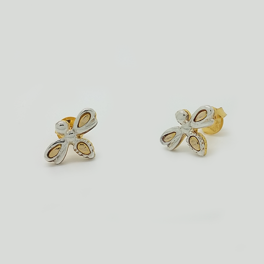 Dragon-fly Earrings in Yellow Gold Filled & Silver Enamel