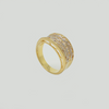 Quadruple Ring in Yelow Gold Filled with Clear Gemstones