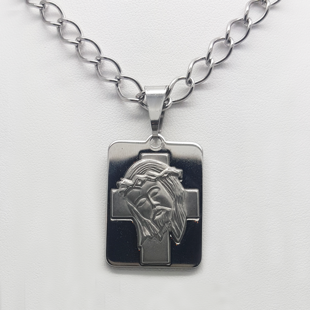 Jesus Medal Pendant in Stainless Steel