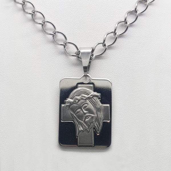 Jesus Medal Pendant in Stainless Steel
