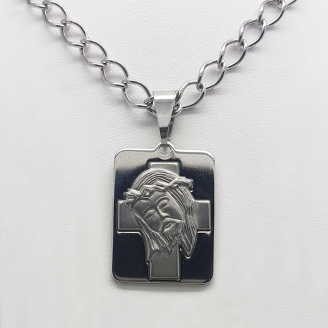 Jesus Medal Pendant in Stainless Steel