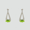 Dangle Earrings in Stainless Steel with Green Beads