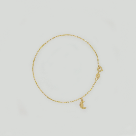 Bracelet in Yellow Gold Filled with Face Moon Pendant