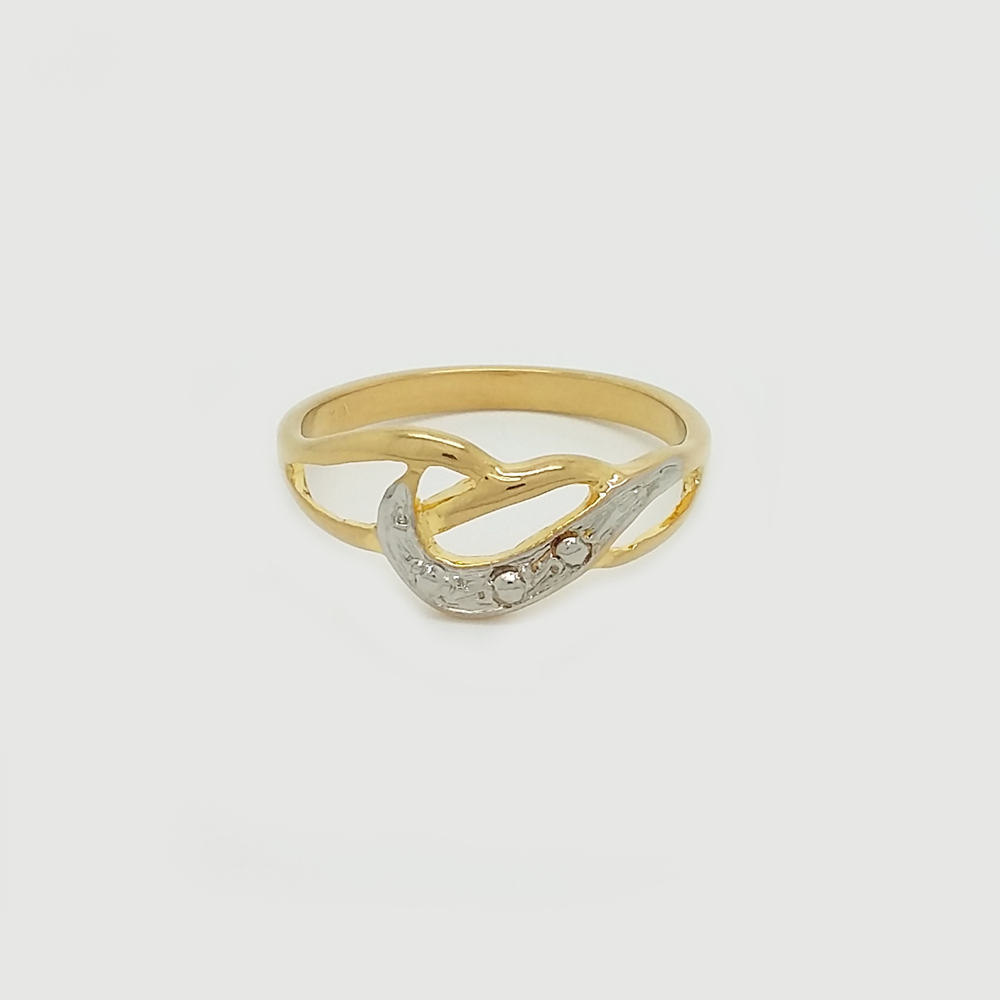 Ring in Yellow Gold Filled with Silver Enamel