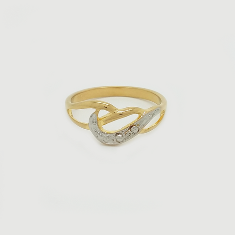 Ring in Yellow Gold Filled with Silver Enamel