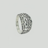 Filigree Bombe Top Ring in Aged Silver