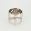 Wide Band Ring in White Gold Filled with Gemstones