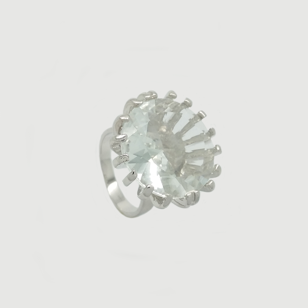 Ring in White Gold Filled with Big Crystal
