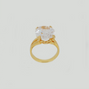 Band Ring in Yellow Gold Filled with Big Crystal