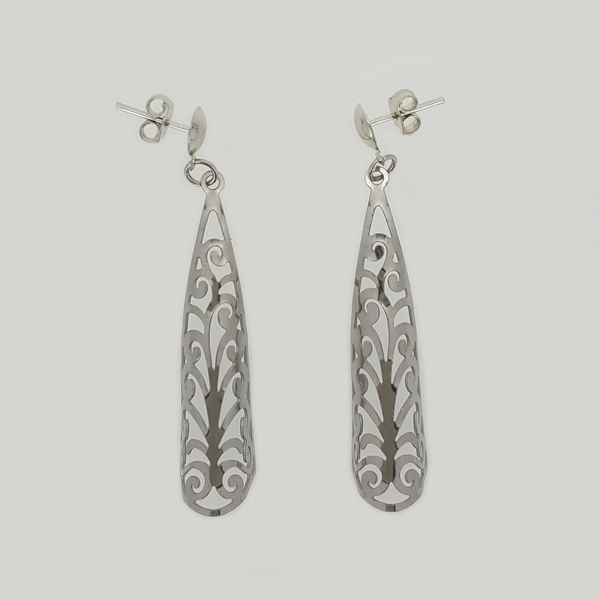 Openwork Dangle Earrings in Stainless Steel