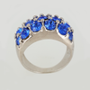 Bombe Ring in White Gold Filled with Blue Crystals