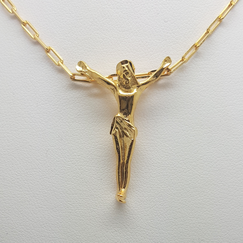 Jesus Pendant in Yellow Gold Filled