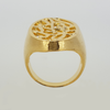 Openwork Ring in Yellow Gold Filled Oval Top