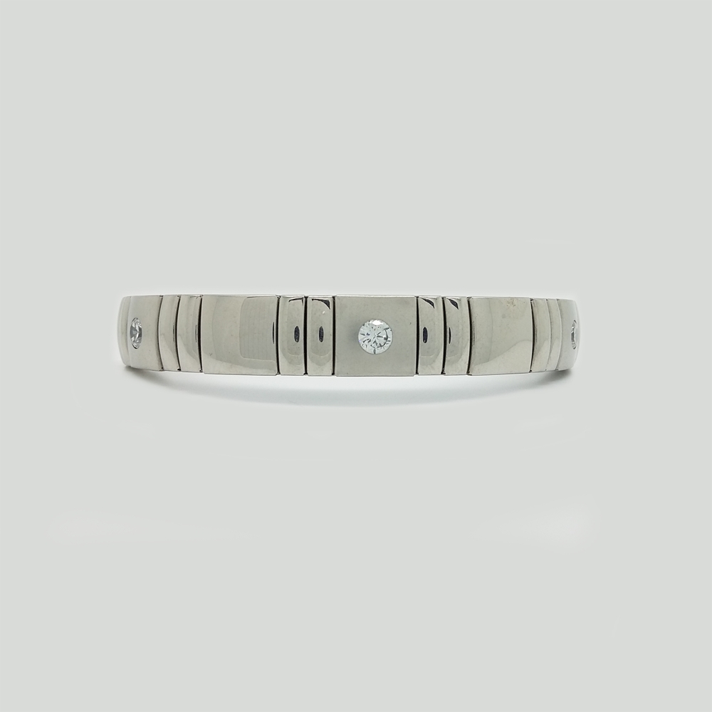 Bracelet Sizable in Stainless Steel with Gemstones