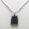 Black/Brown Pendant in Stainless Steel with Greek Key Necklace