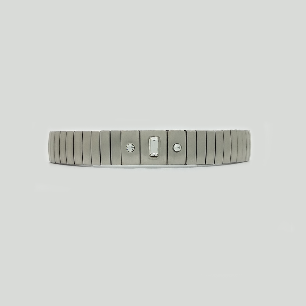 Bracelet Sizable in Stainless Steel with Gemstones