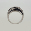 Ring in White Gold Filled with Gemstones & Black Enamel