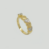 Ring in Yellow Gold Filled & Silver Enamel with Hearts