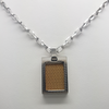 Black/Brown Pendant in Stainless Steel with Greek Key Necklace