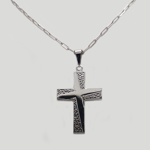 Cross Necklace in White Gold Filled