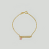 Bracelet in Yellow Gold Filled with Rectangle Plaque & Gemstone