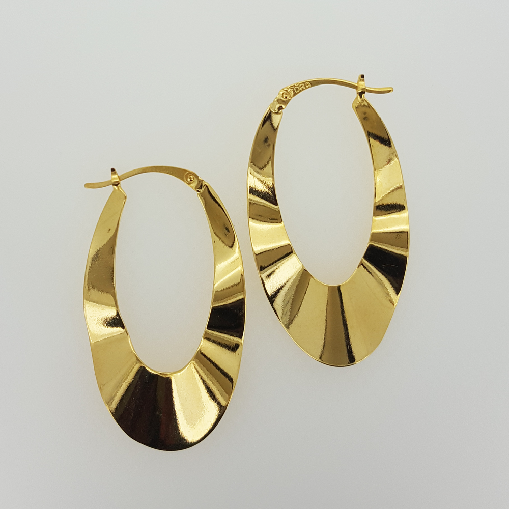 Oval Dangle Earrings in Yellow Gold Filled