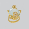 Ring in Yellow Gold Filled with Drop Crystal & Gemstones