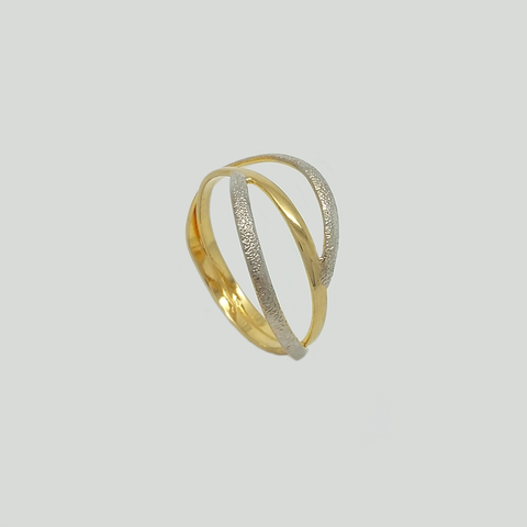 Ring in Yellow Gold Filled with Silver Enamel