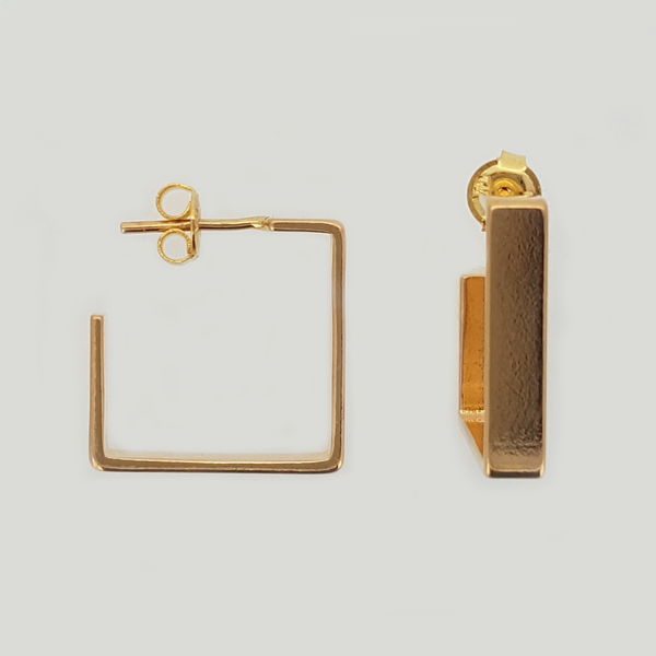 Square Hoop Earrings in Yellow Gold Filled
