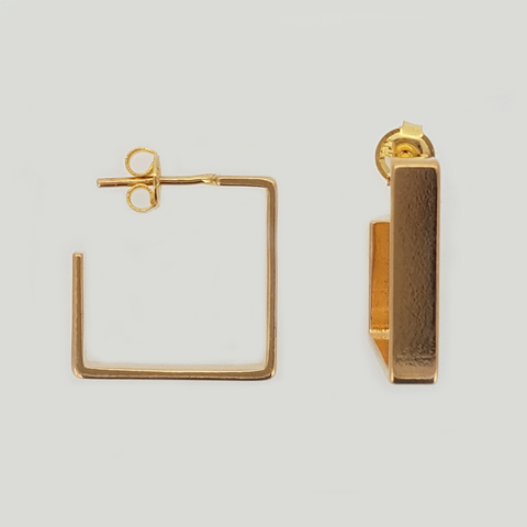 Square Hoop Earrings in Yellow Gold Filled