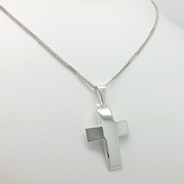 Cross Pendant in Silver 925 & Link Chain