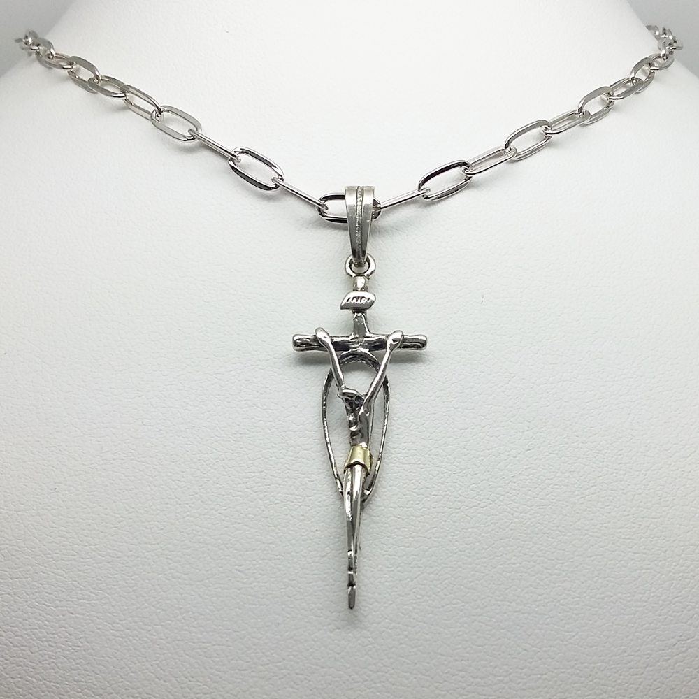 Jesus Pendant in Duble Plate Link Chain