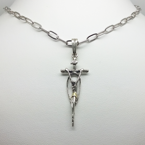 Jesus Pendant in Duble Plate Link Chain