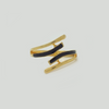 Four Branches Ring in Yellow Gold Filled with Black Enamel