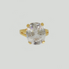 Band Ring in Yellow Gold Filled with Big Crystal