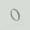 Band in Aged Silver Graved Greek Details