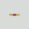 Band in Yellow Gold Filled with Red Gemstone